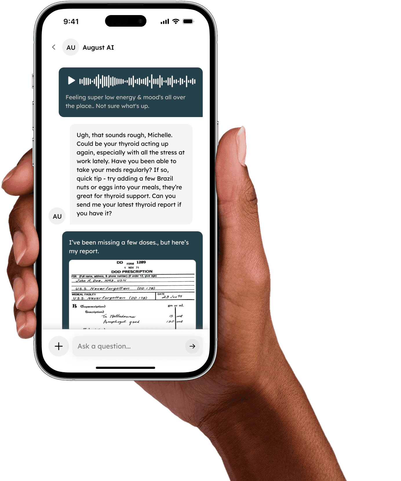 August AI chat interface